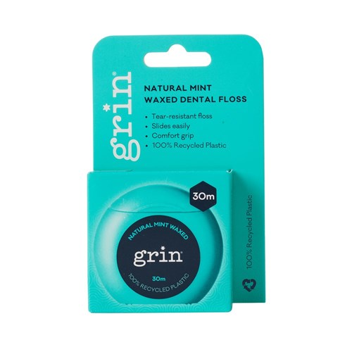 Grin 100% Recycled Mint Waxed Dental Floss 30m